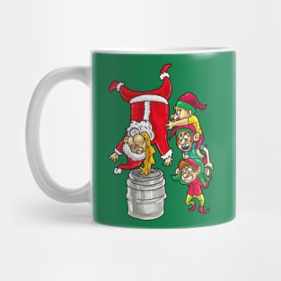Christmas Santa Keg Stand Beer Drinking Elfs Mug